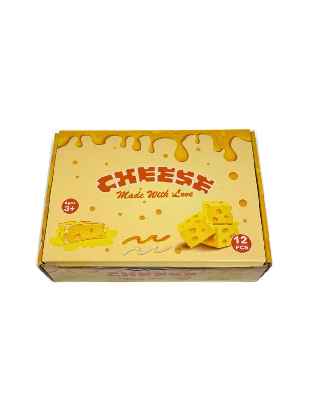 12-Piece Cheese Cube Squishy Set | Slow-Rising Stress Relief Toys